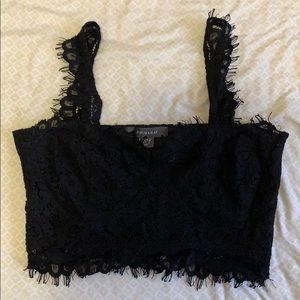 Lace cropped tank